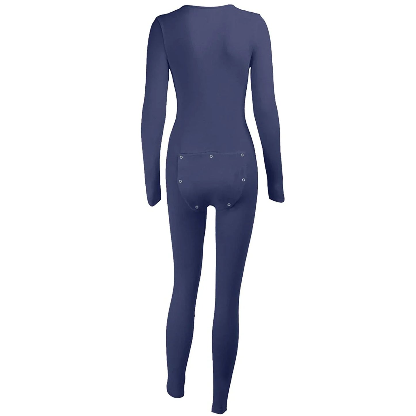 Women's V Neck One Piece Buttoned Flap Pjs