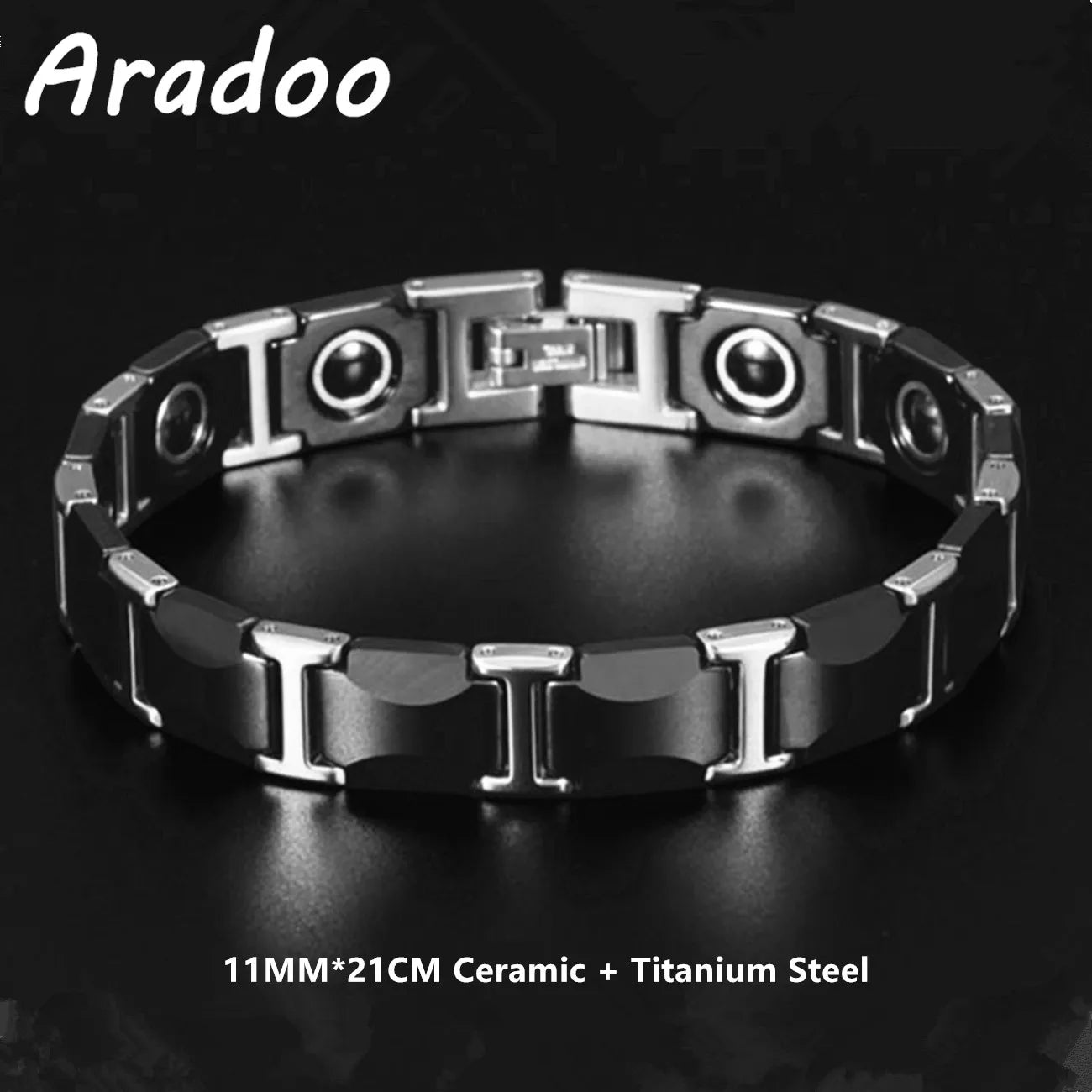 Ceramic Titanium Hematite Magnetic Therapy Bracelet