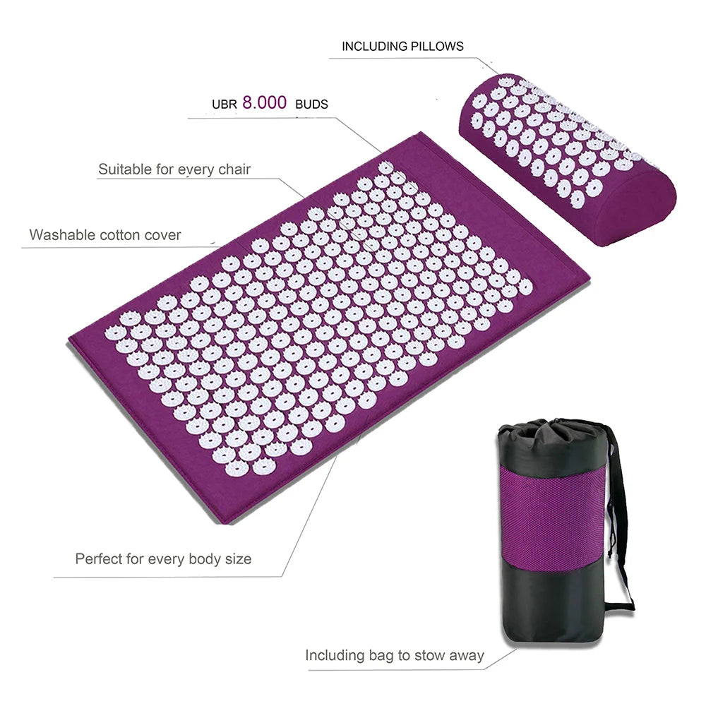 Acupressure Yoga Mat Relieve Stress Back Body Pain