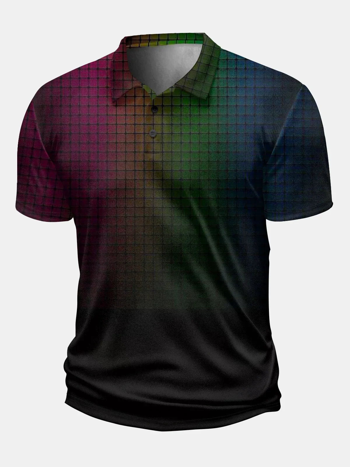 Men's Polo Shirt 3D Gradient Stripe Print