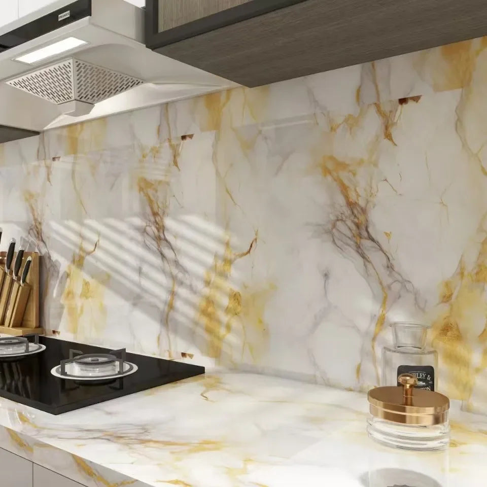 Gilded Marble Patterned Wallpaper Home Decoration
