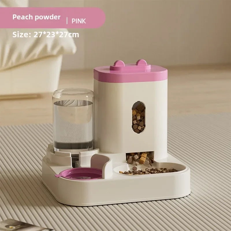 Automatic Feeder Cat Dog Food Bowl with Water Fountain