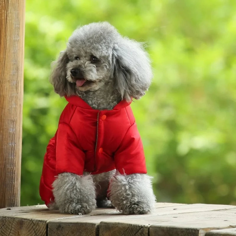 Winter Dog Jumpsuits Warm Soft Clothes Padded Cotton Puppy Down Jacket