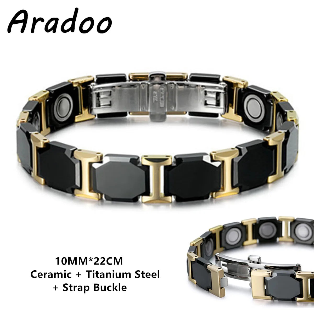 Ceramic Titanium Hematite Magnetic Therapy Bracelet