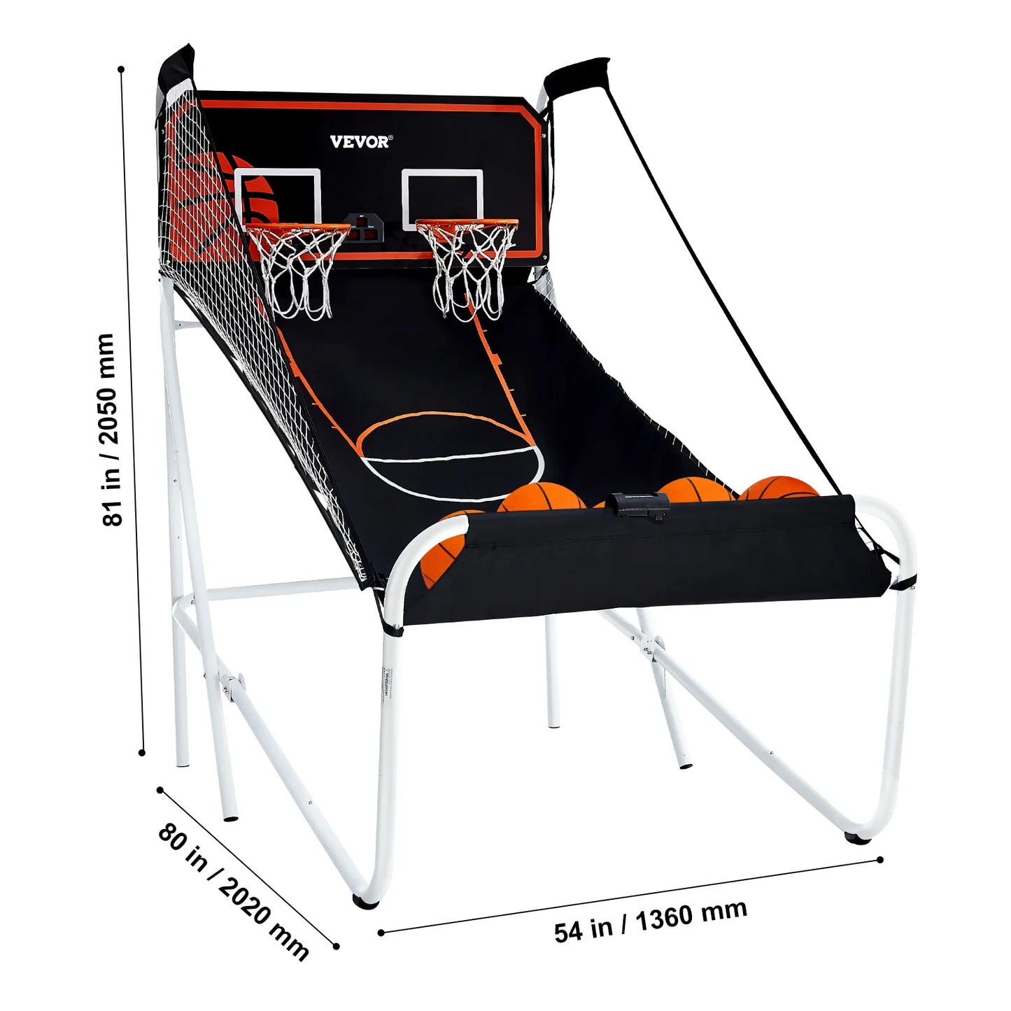 Indoor Basketball Game Dual Shot Sport w/ 4 Balls 8 Game Modes