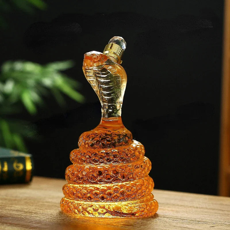 High Borosilicate Glass Zodiac Snake Whisky Bottle