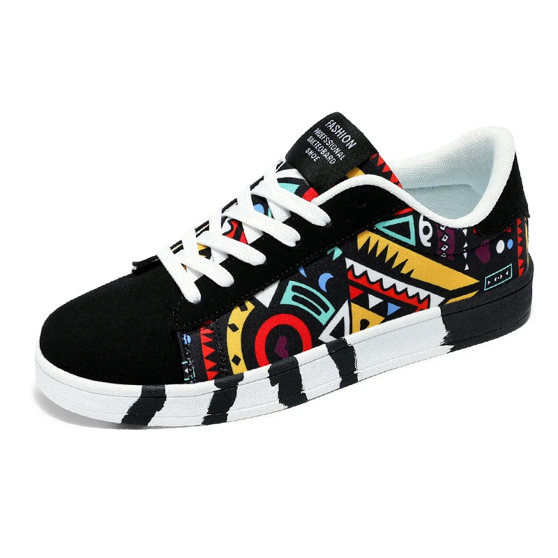 Fashion Graffiti Sneakers Mens Skateboard Shoes