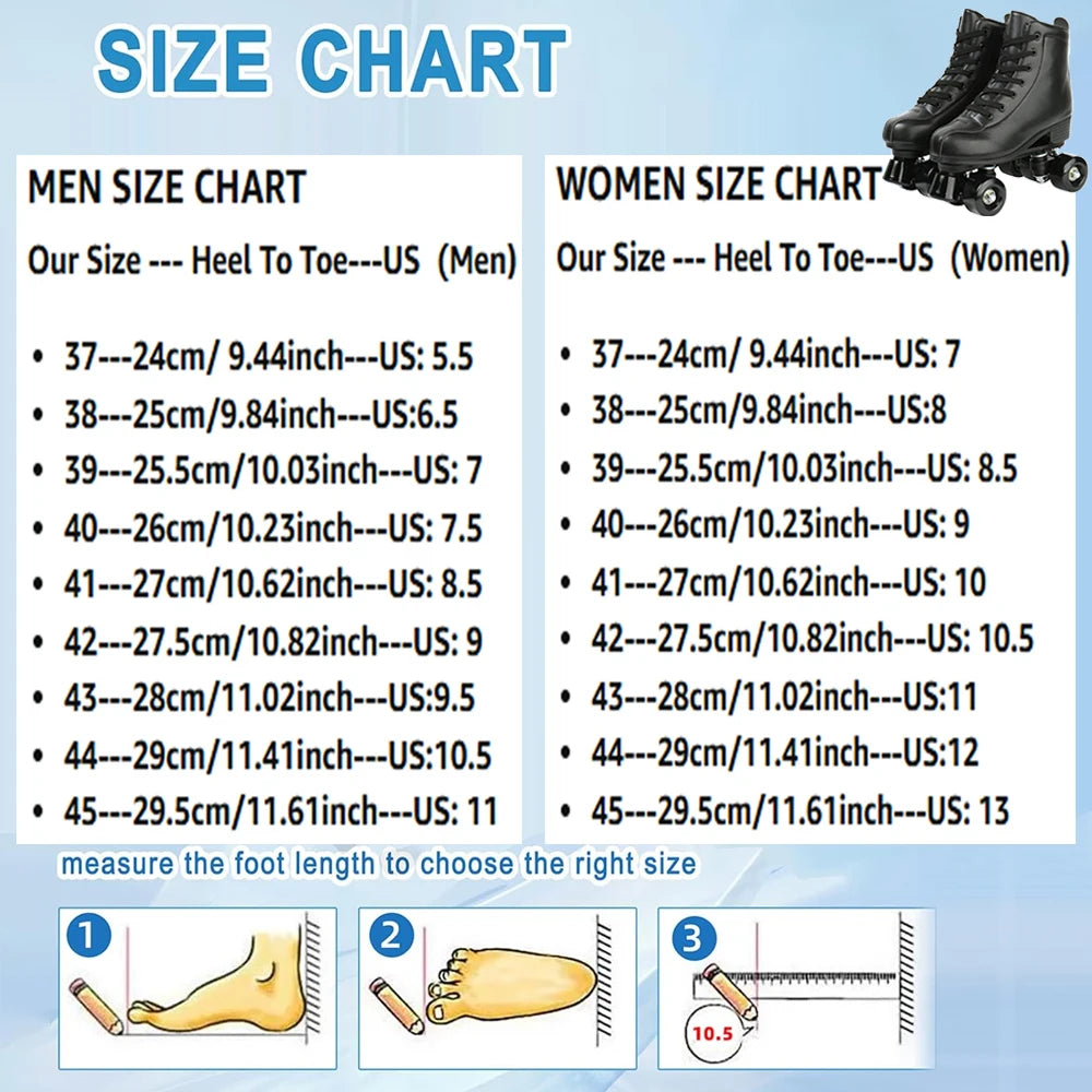 PU Leather Wheels Flash Roller Skates