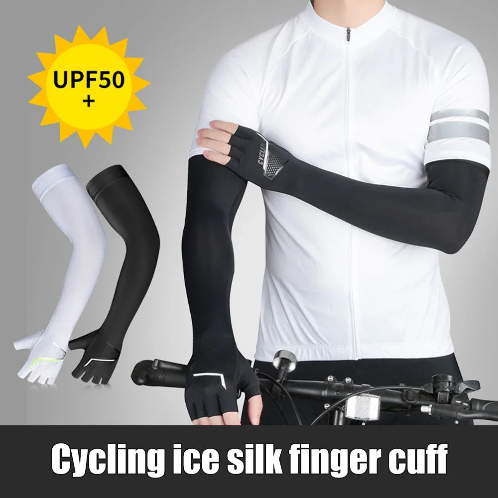 1Pair UV Sun Protection Arm Cover Cooling Sleeves
