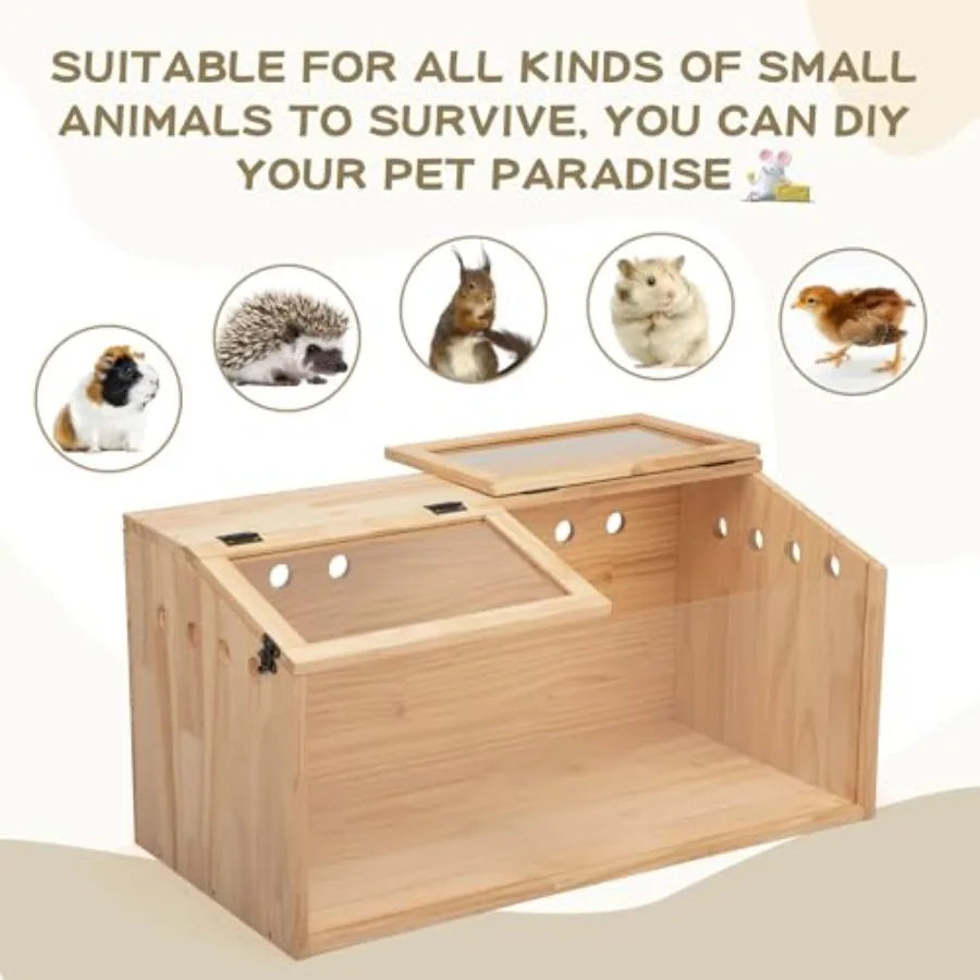 Wooden Large Hamster Habitat with Acrylic Window