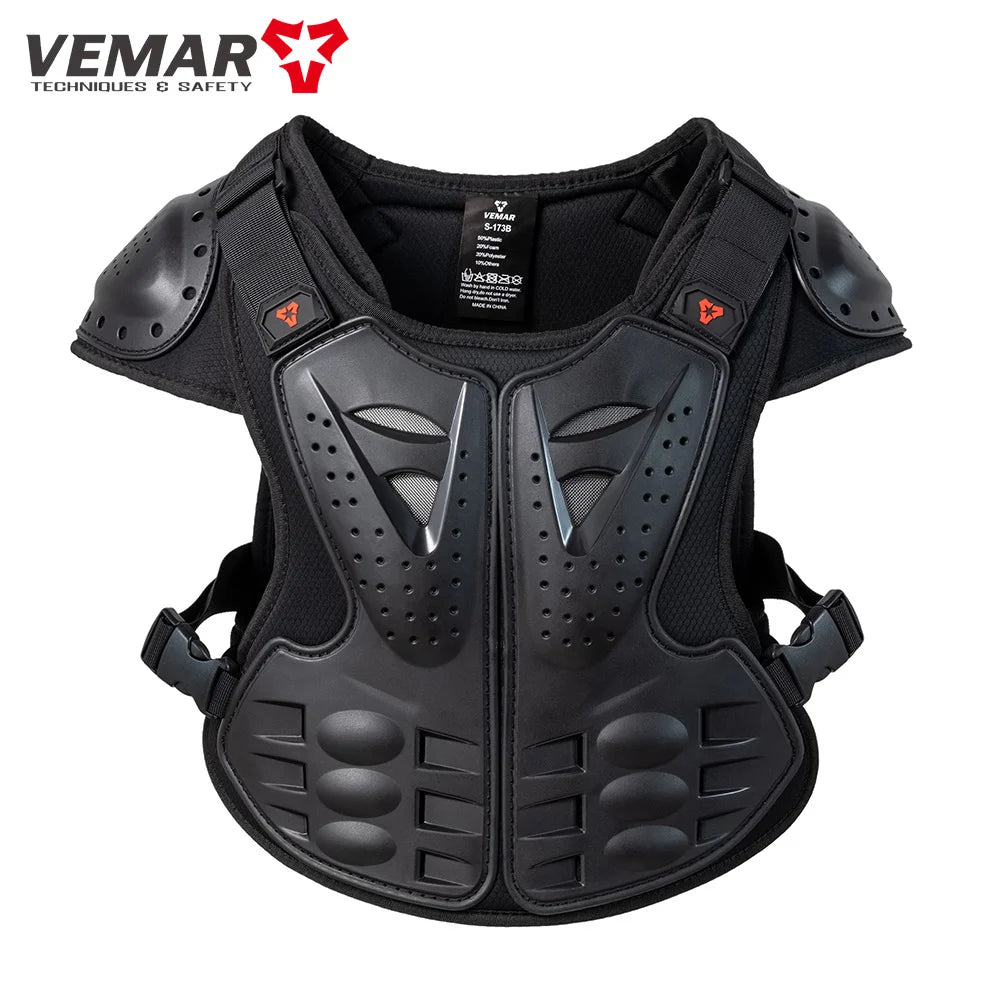 Motorcycle Armored Vest, Knee, & Elbow Pads Set for Children