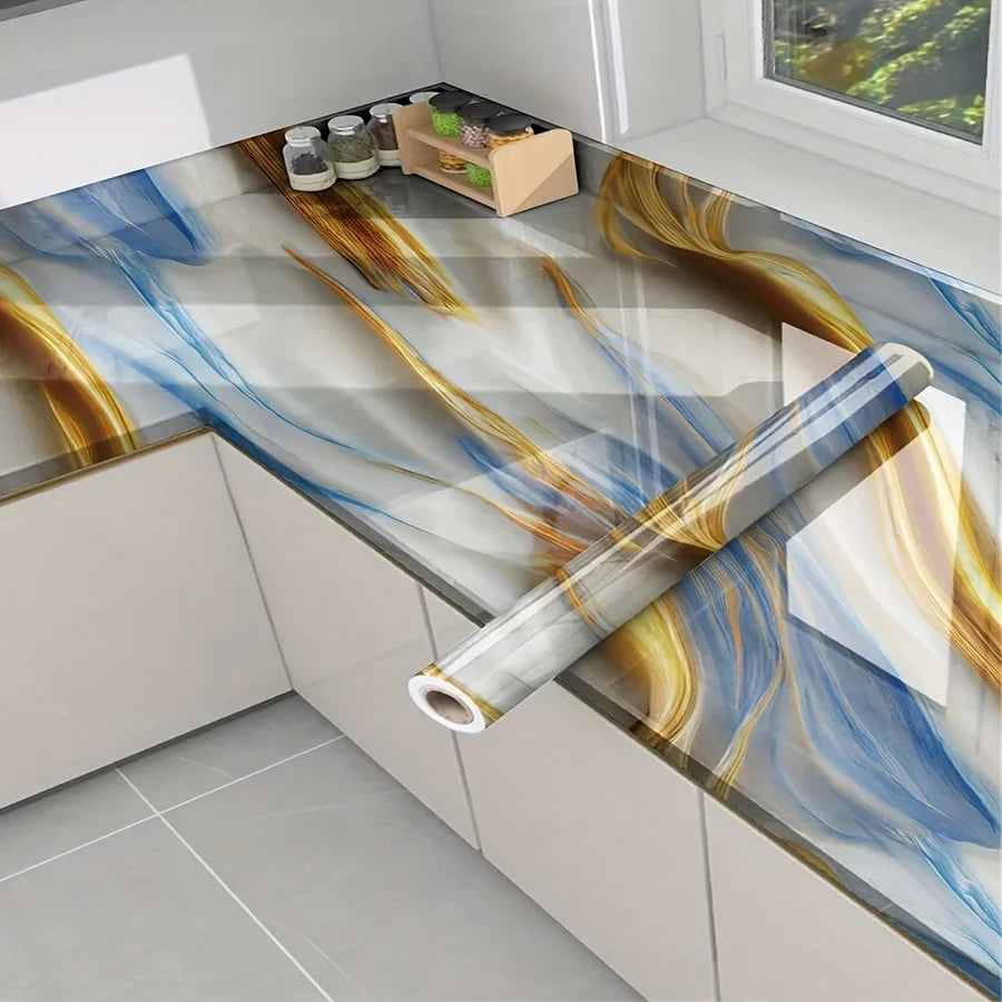 Gilded Marble Patterned Wallpaper Home Decoration