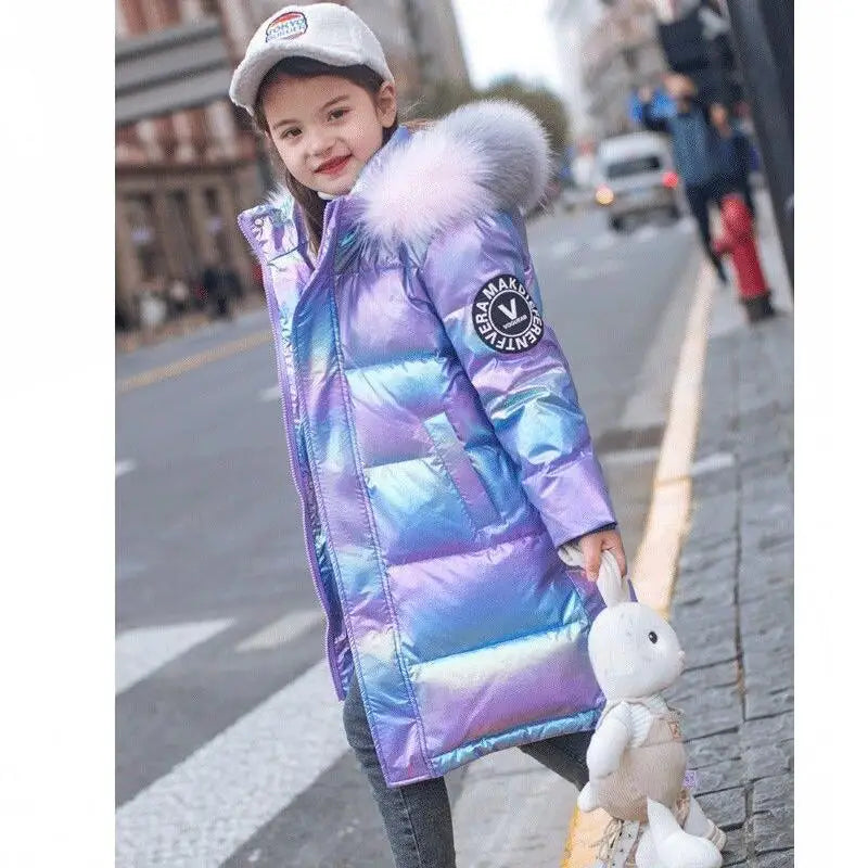 Winter Jacket Long Style Hooded Fur Collar
