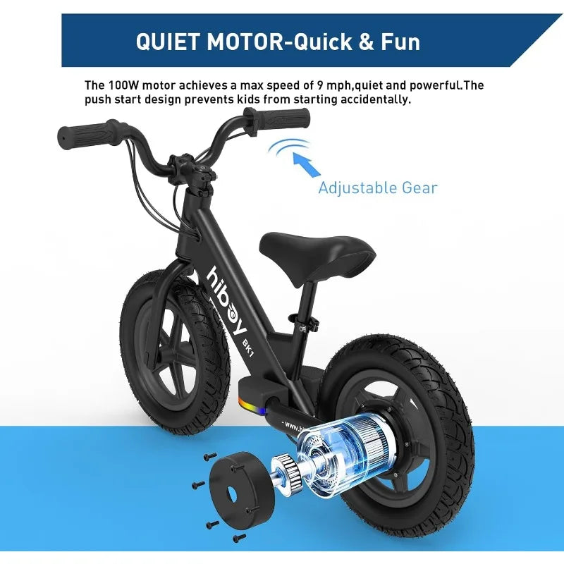BK1 Electric Bike for Kids, 12 Inch Tires, 150W Adjustable Seat
