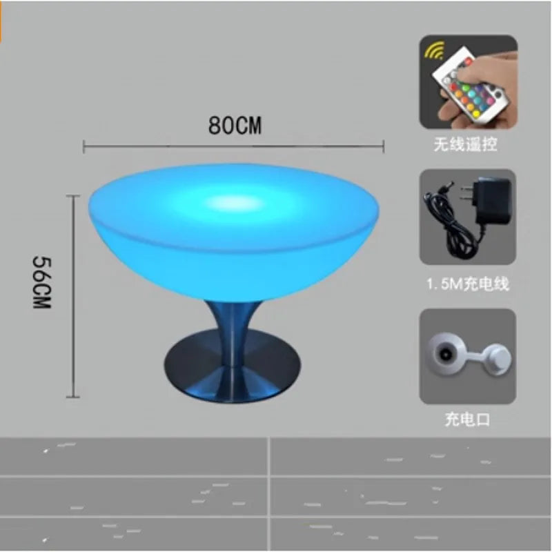 LED Dice Barstool and Table Set Illuminated
