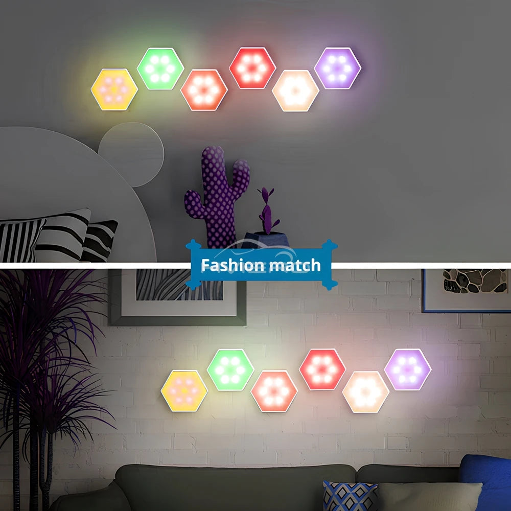 Quantum Hexagon LED RGB Touch Sensor Honeycomb Lights