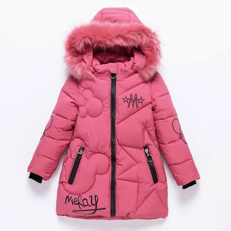 Winter Jacket Long Style Hooded Fur Collar