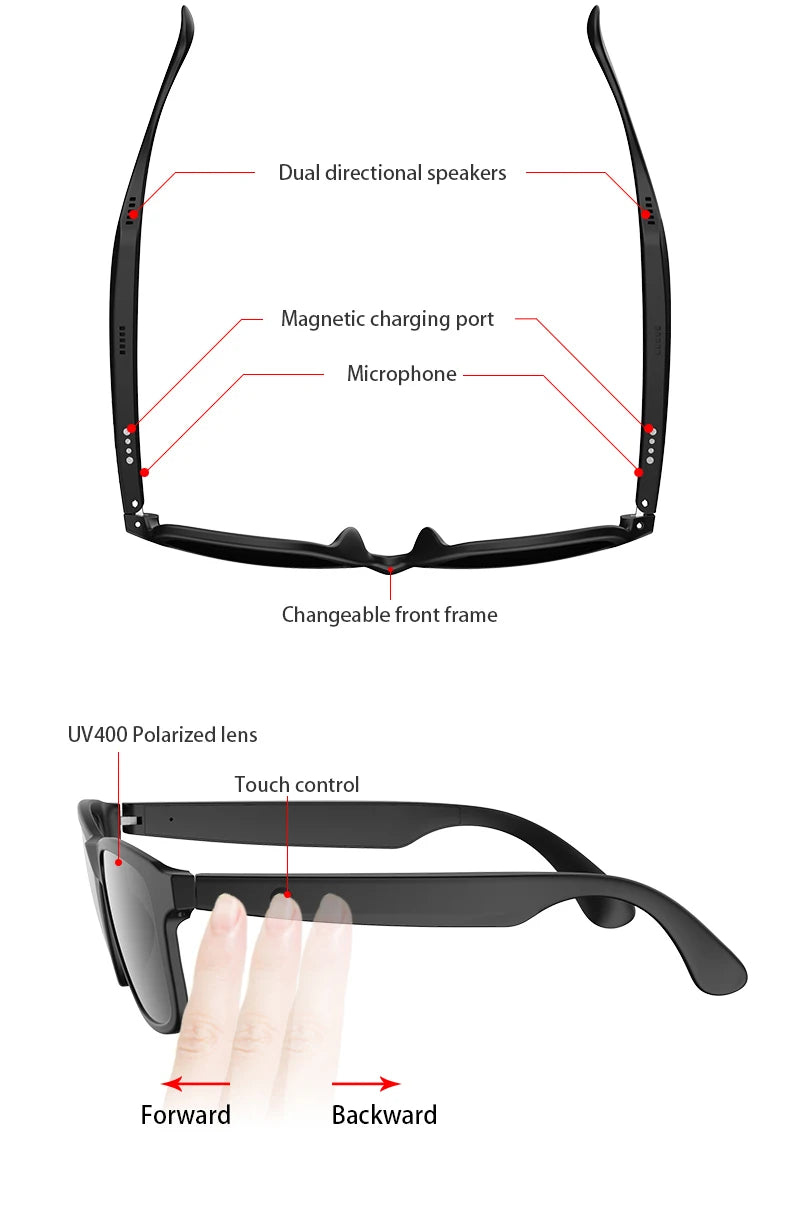 Smart Glasses Bluetooth Hands-Free Talking Music with Speaker