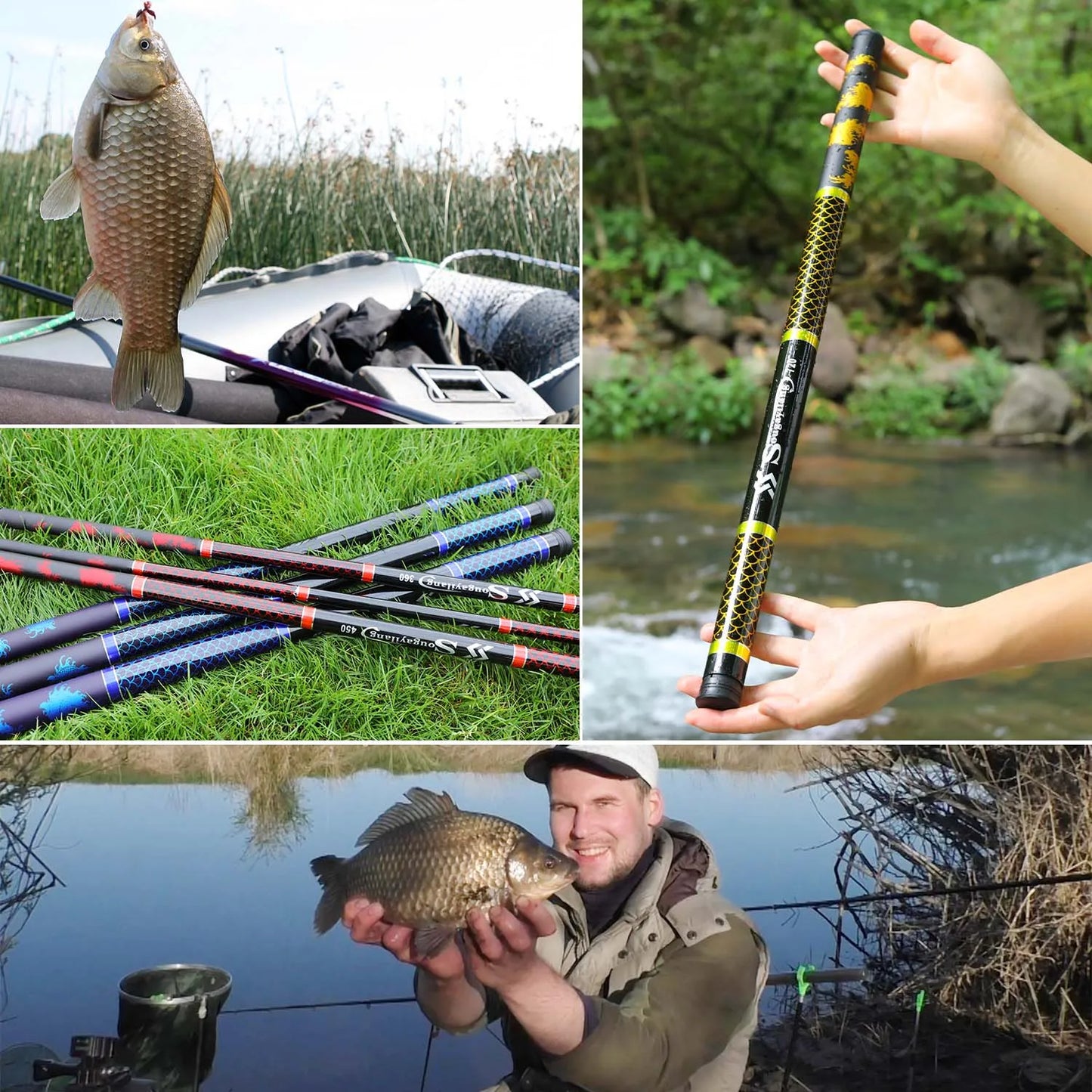 Carp Fishing Rod Hard Carbon Fiber Ultra Light Telescopic Pole