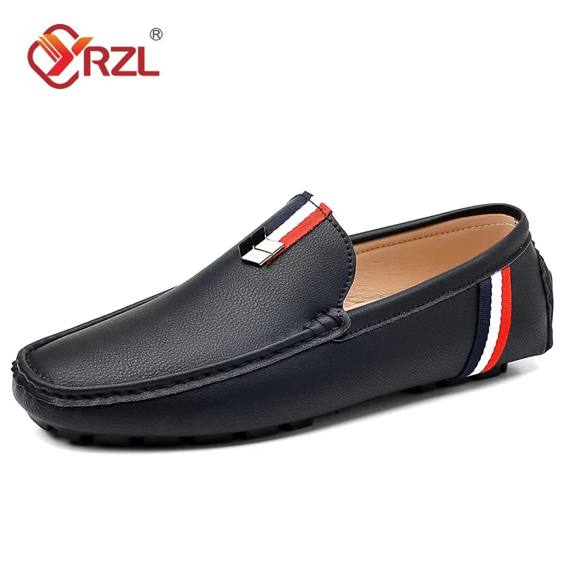Mens Leather Casual Slip on Moccasins