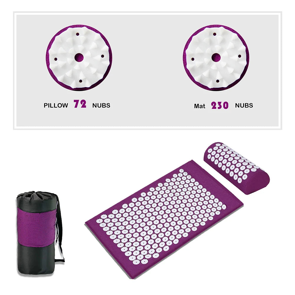 Acupressure Yoga Mat Relieve Stress Back Body Pain