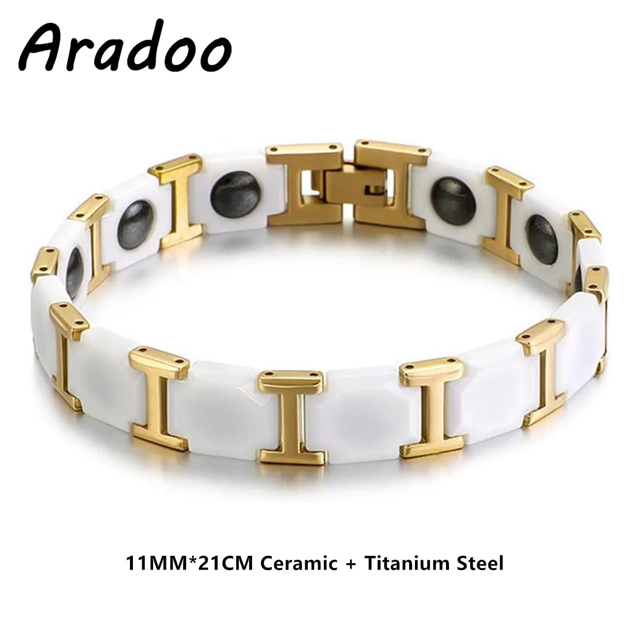 Ceramic Titanium Hematite Magnetic Therapy Bracelet