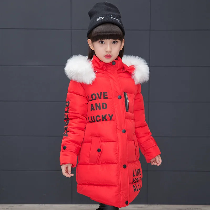 Winter Girls Parka Faux Fur Collar
