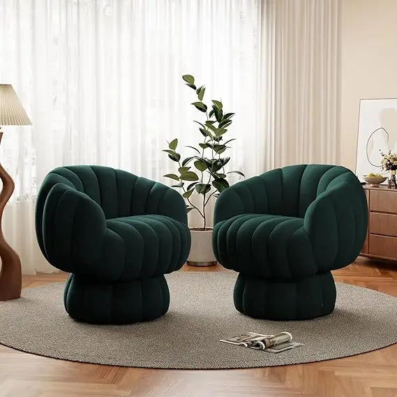 Mid Century Modern 360* Swivel Accent Chair Set of 2