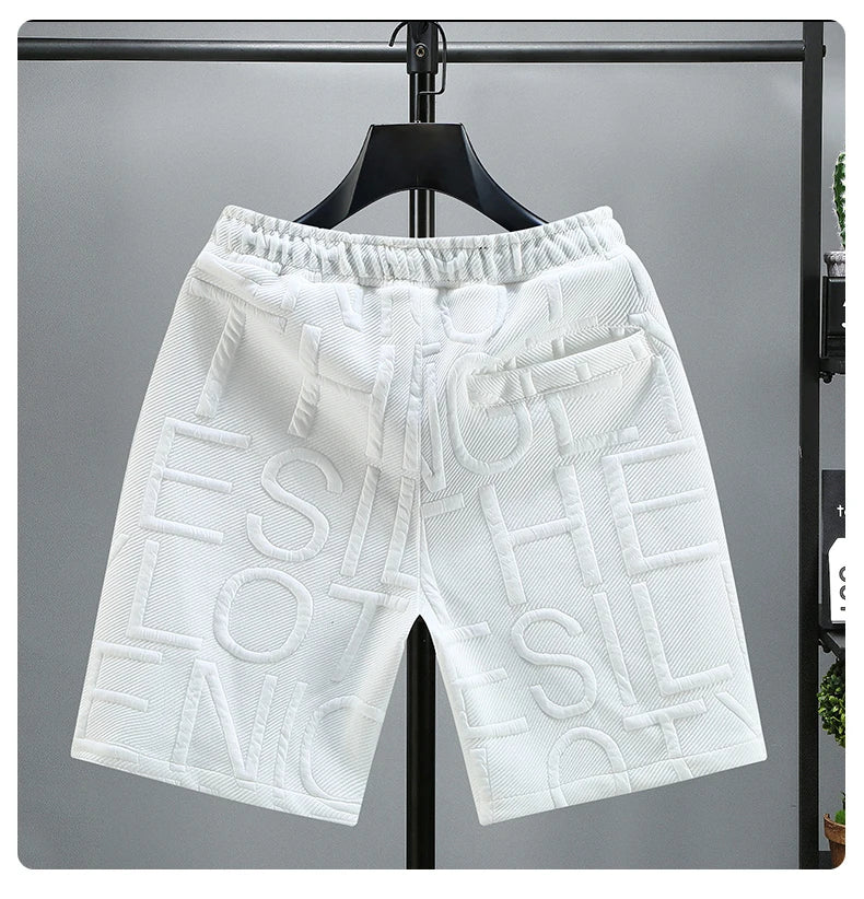 Letter Print Size 5XL 6XL 7XL Knitted Shorts