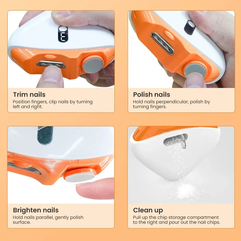 Electric Nail Clippers Automatic Trimmer with Light