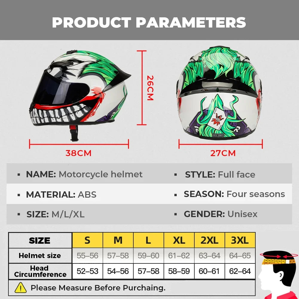 KEMITOUR Full Face Adult Helmet Street Clown