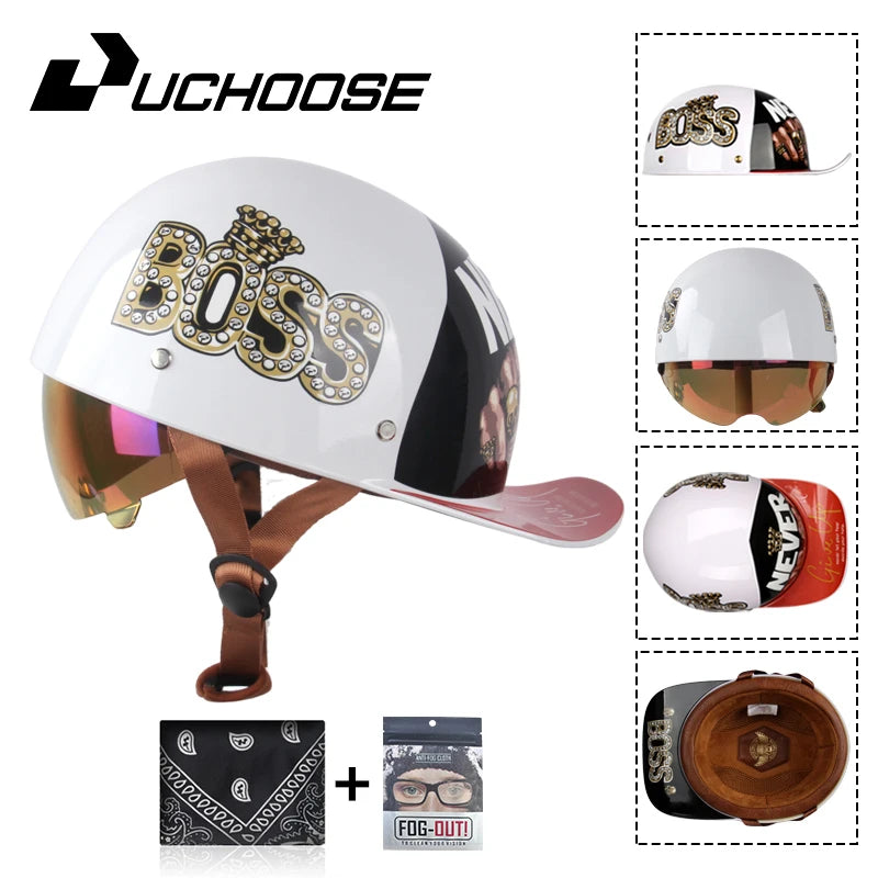 DS Baseball Cap Retro Helmet Vintage Open Face