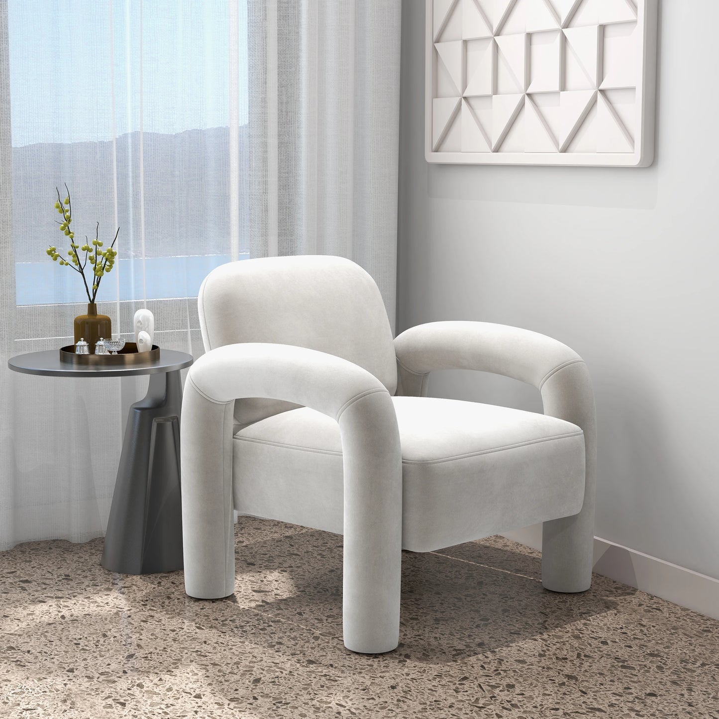 Mid-Century Modern Upholstered Accent Chair
