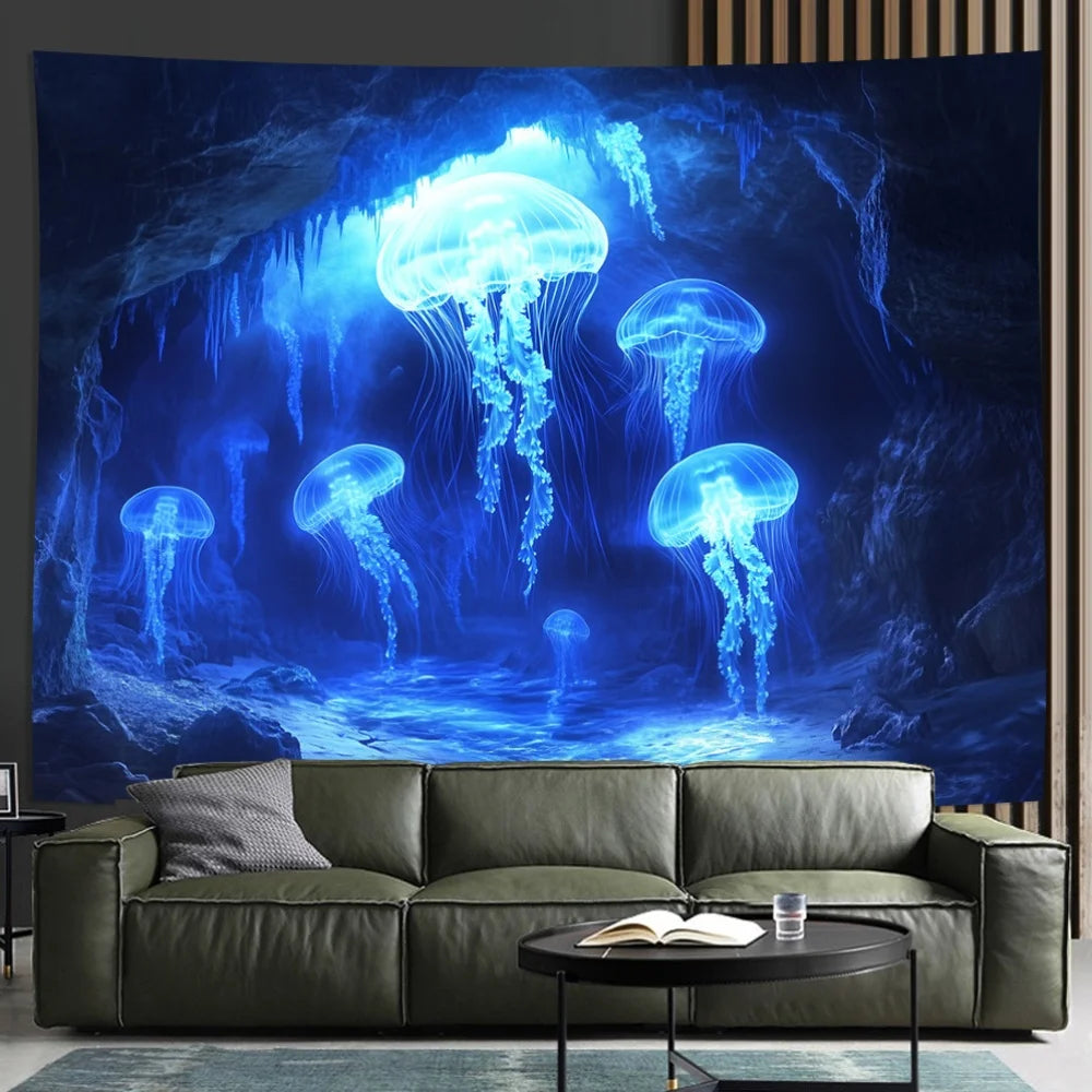 3D Jellyfish Wall Tapestry