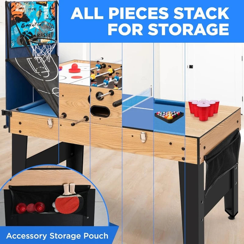 48" 6-in-1 Multi Game Table, Full-Size Indoor and Outdoor