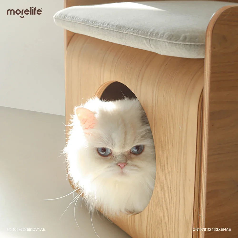 Wood Tree Hole Cat Beds Tea Table