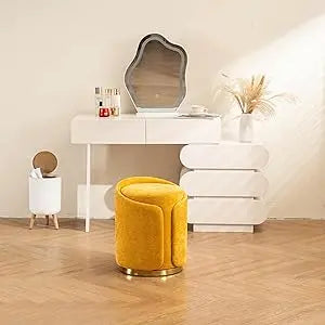 Swivel Vanity Stool with Gold Base