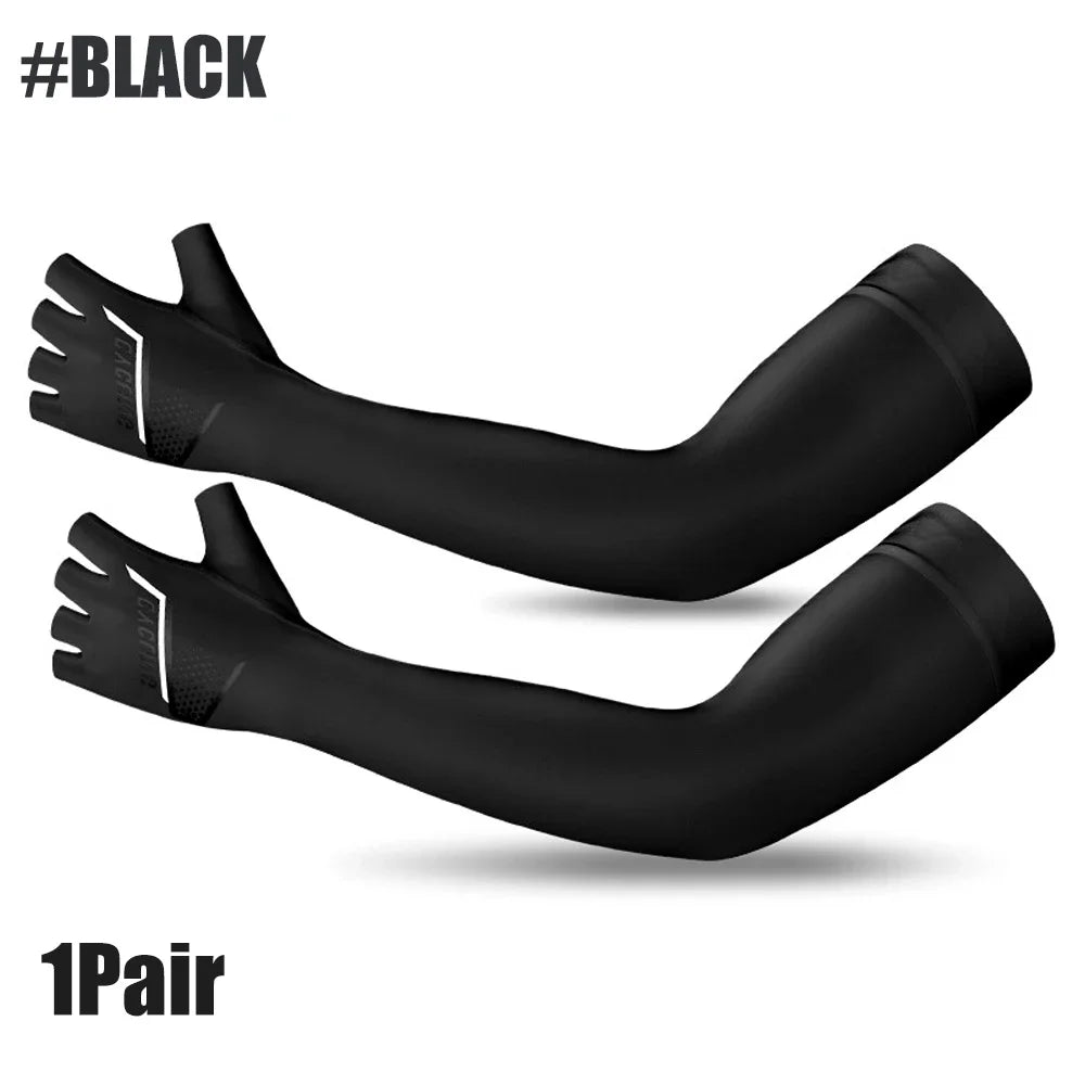 1Pair UV Sun Protection Arm Cover Cooling Sleeves