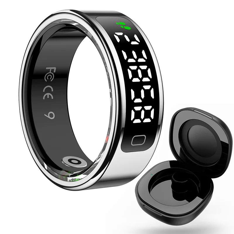 Smart Ring LED Display Screen Heart Rate Sleep Monitor