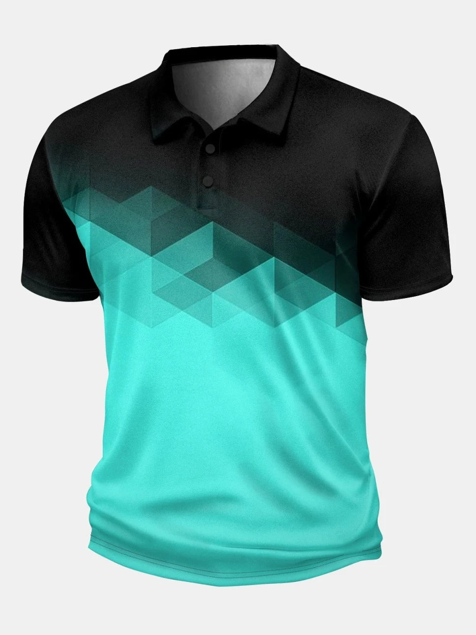Men's Polo Shirt 3D Gradient Stripe Print