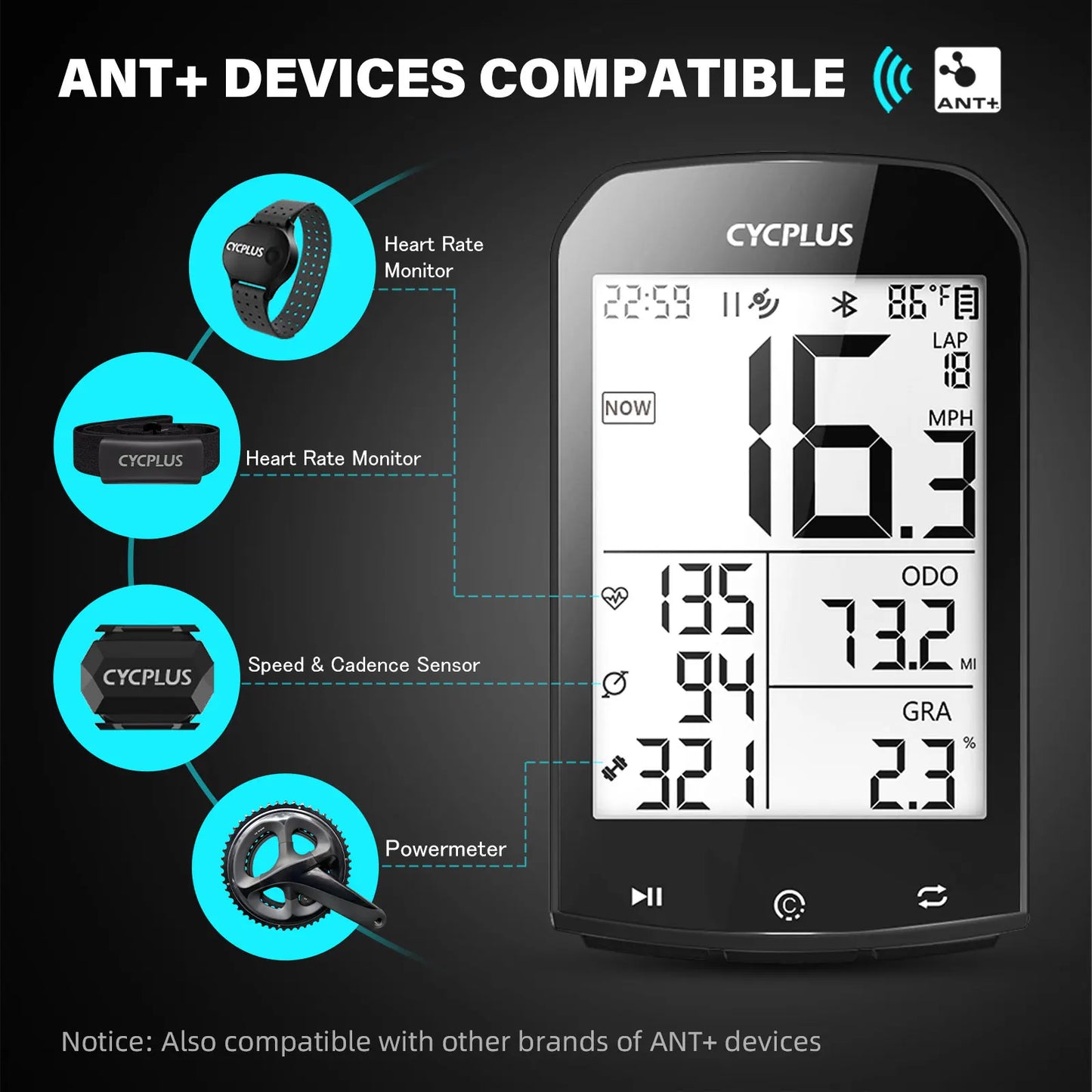GPS Bike Computer Wireless