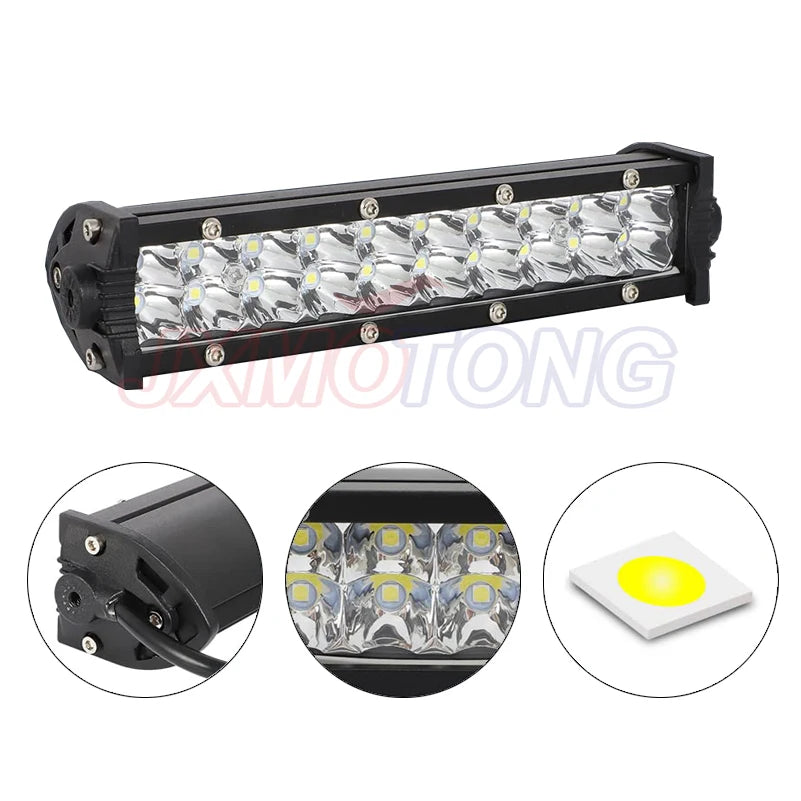 Motorcycle LED Light Bar Headlight Kit with Mounting Brackets