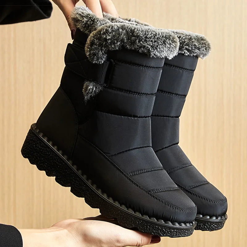 Winter Waterproof Snow Boots with Fur