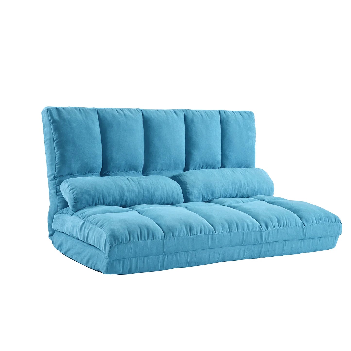 Double Chaise Lounge Sofa with Two Pillows (Blue)