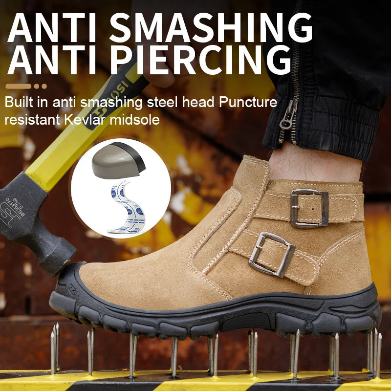 Mens Safety Boots Indestructible Steel Toe