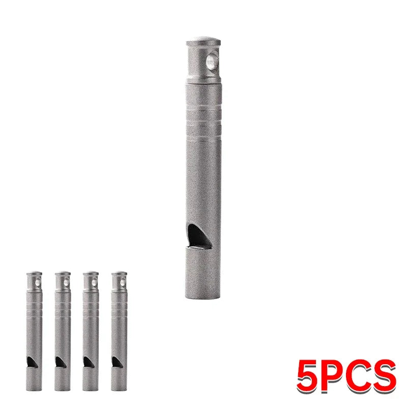 5PCS Outdoor Emergency Titanium Whistle High Decibel