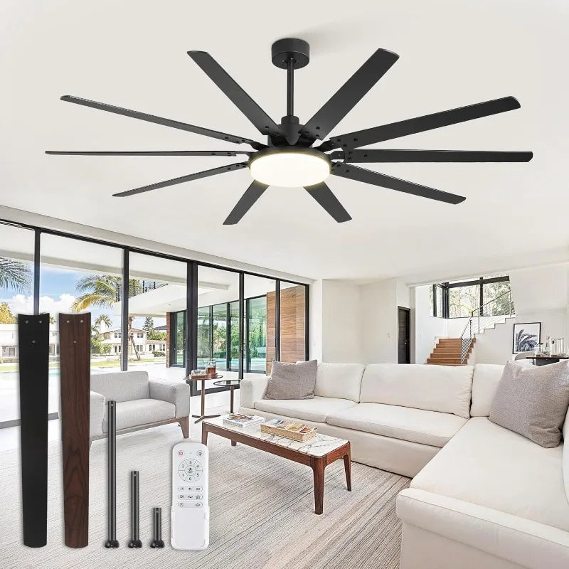 72 inch Large Ceiling Fans with Lights and Remote 6 Speed