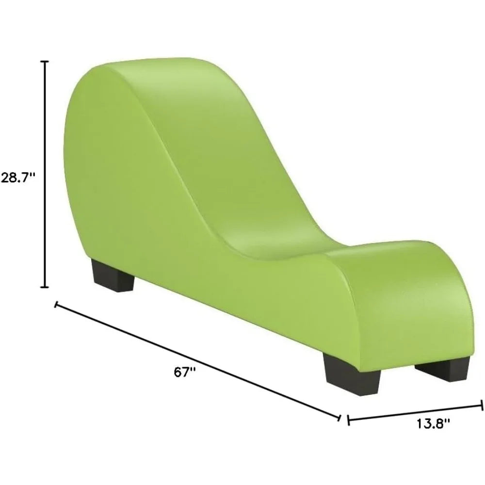 Modern Faux Leather Curved Lounge Chaise