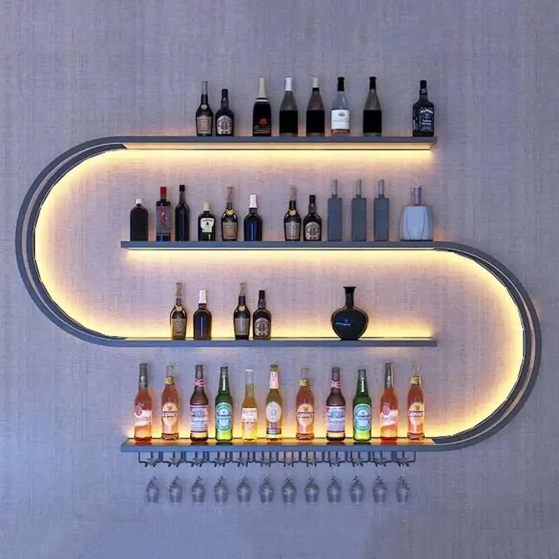 Iron Wine Cabinets Creative Geometric Art with Light