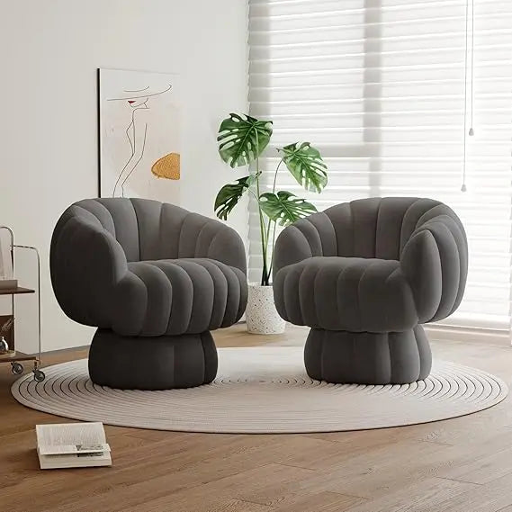 Mid Century Modern 360* Swivel Accent Chair Set of 2